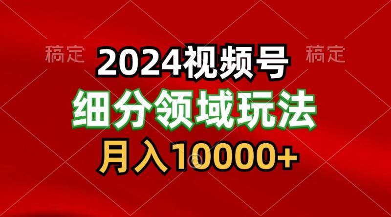 2024视频号分成计划细分领域玩法，每天5分钟，月入1W+-副业心选
