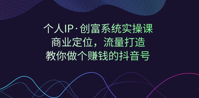 个人IP·创富系统实操课：商业定位，流量打造，教你做个赚钱的抖音号-副业心选