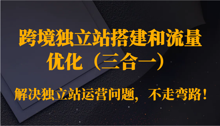 跨境独立站搭建和流量优化（三合一）解决独立站运营问题，不走弯路！-副业心选