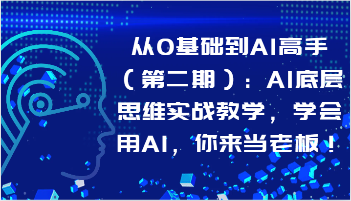 从0基础到AI高手（第二期）：AI底层思维实战教学，学会用AI，你来当老板！ - 副业心选-副业心选