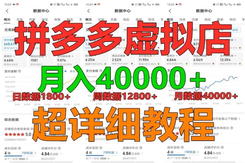拼多多虚拟电商训练营月入40000+，全网最详细，你做你也行，暴利稳定长久 - 副业心选-副业心选