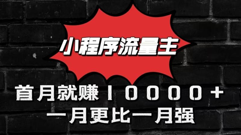 小程序流量主首月就赚10000+，一月更比一月强！小本创业首选-副业心选