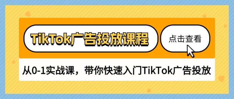 TikTok广告投放课程，从0-1实战课，带你快速入门TikTok广告投放（30节课） - 副业心选-副业心选