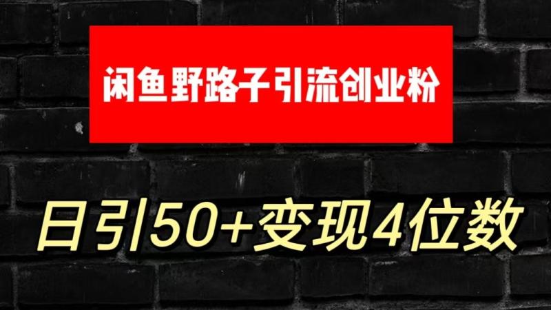 大眼闲鱼野路子引流创业粉，日引50+单日变现四位数-副业心选