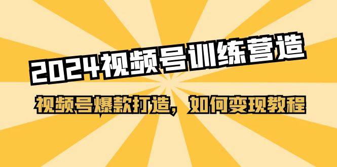 2024视频号训练营，视频号爆款打造，如何变现教程（20节课） - 副业心选-副业心选