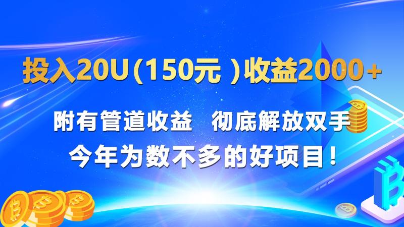 投入20u（150元 ）收益2000+ 附有管道收益  彻底解放双手  今年为数不多的好项目！-副业心选