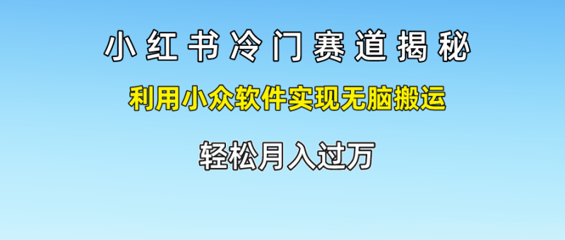 小红书冷门赛道揭秘,利用小众软件实现无脑搬运，轻松月入过万 - 副业心选-副业心选