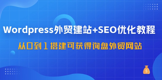 WordPress外贸建站+SEO优化教程，从0到1搭建可获得询盘外贸网站（57节课） - 副业心选-副业心选