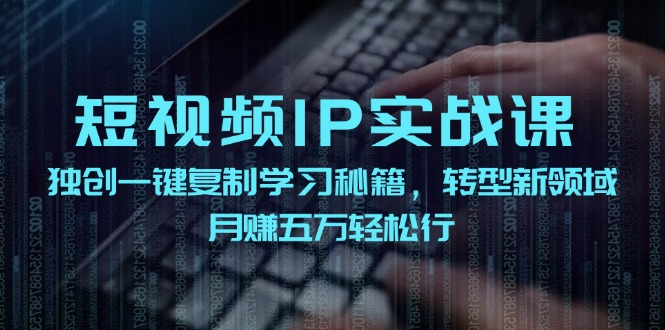 短视频IP实战课，独创一键复制学习秘籍，转战新领域，月赚五万轻松行-副业心选