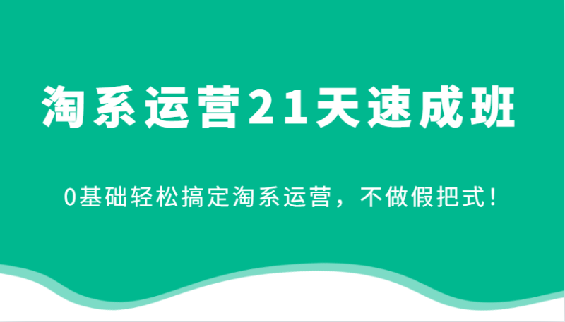 淘系运营21天速成班，0基础轻松搞定淘系运营，不做假把式！ - 副业心选-副业心选