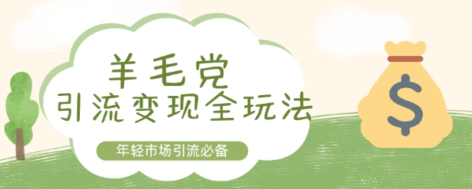 羊毛党引流变现全玩法，年轻市场引流必备 - 副业心选-副业心选