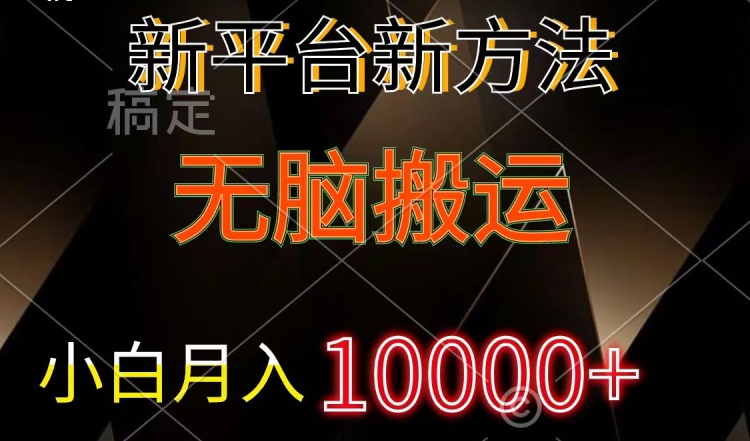 新平台新方法，无脑搬运，小白轻松上手不动脑 - 副业心选-副业心选