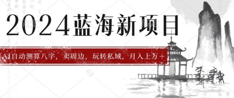 2024年蓝海项目智能AI算命，测算八字，带货月入上w+-副业心选