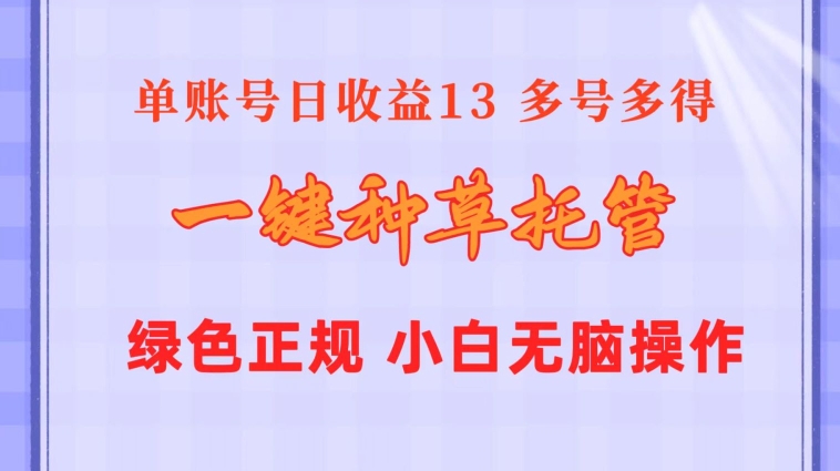 一键种草托管 单账号15分钟13元  10个账号一天130  绿色稳定 可无限推广-副业心选