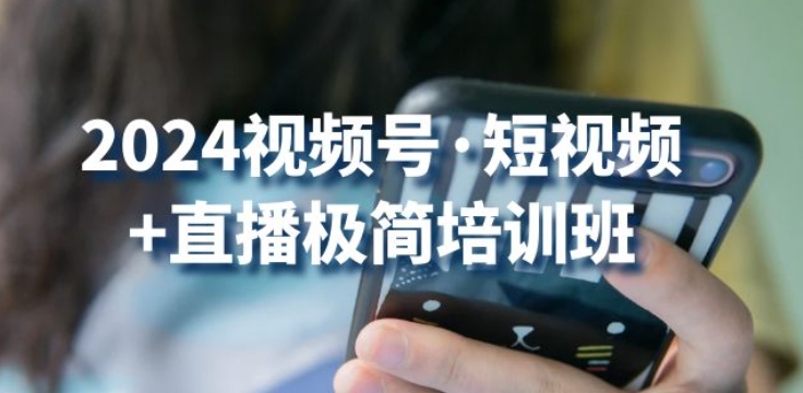 2024视频号·短视频+直播极简培训班：抓住视频号风口，流量红利 - 副业心选-副业心选