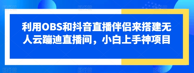 利用OBS和抖音直播伴侣来搭建无人云蹦迪直播间，小白上手神项目 - 副业心选-副业心选