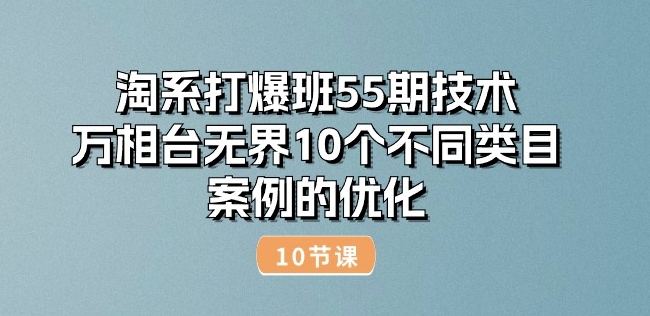 淘系打爆班55期技术：万相台无界10个不同类目案例的优化(10节) - 副业心选-副业心选