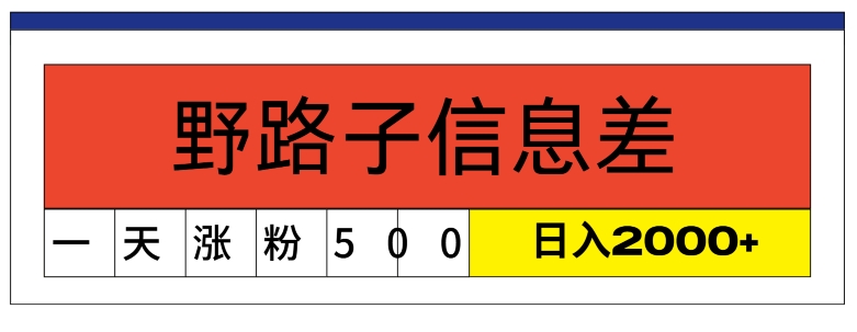 最新《1000个野路子信息差》新玩法，文字视频，单个作品暴粉5000+，小白轻松上手-副业心选