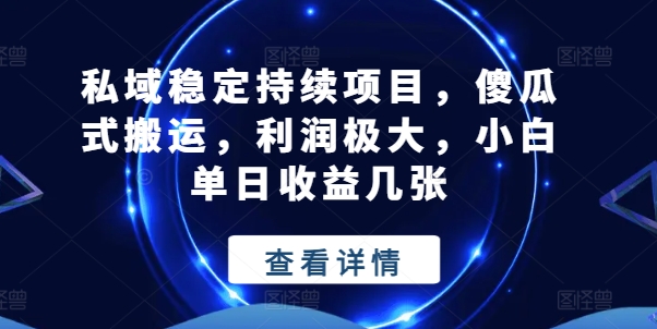 私域稳定持续项目，傻瓜式搬运，利润极大，小白单日收益几张【揭秘】 - 副业心选-副业心选