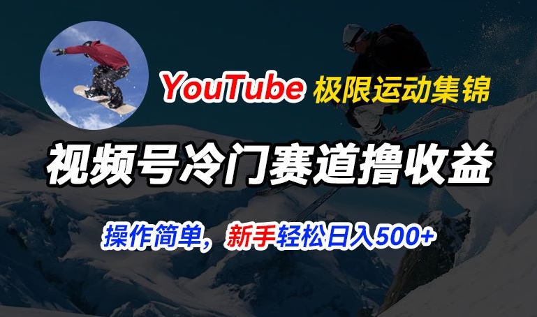 视频号冷门赛道撸收益，YouTube搬运极限运动集锦，暴力起号，操作简单流量高，轻松日入5张 - 副业心选-副业心选