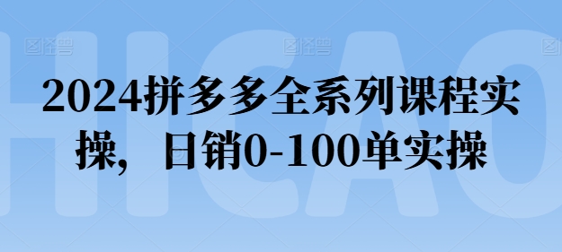 2024拼多多全系列课程实操，日销0-100单实操【必看】 - 副业心选-副业心选