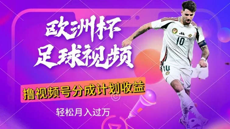 利用欧洲杯足球视频，撸分成计划收益，每天只需一个小时，保底月入过w，新手小白轻松上手 - 副业心选-副业心选