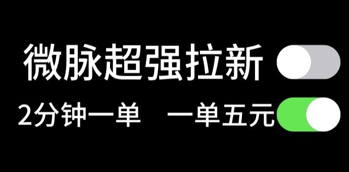 微脉无脑拉新，每单5块钱，轻松日入三位数 - 副业心选-副业心选