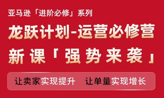 亚马逊进阶必修系列，龙跃计划-运营必修营新课，让卖家实现提升 让单量实现增长 - 副业心选-副业心选