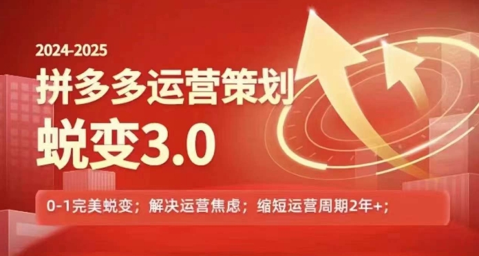 2024-2025拼多多运营策略蜕变3.0，0~1完美蜕变，解决信息焦虑-副业心选