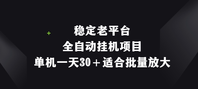 稳定老平台，全自动挂机项目，单机一天30+适合批量放大 - 副业心选-副业心选
