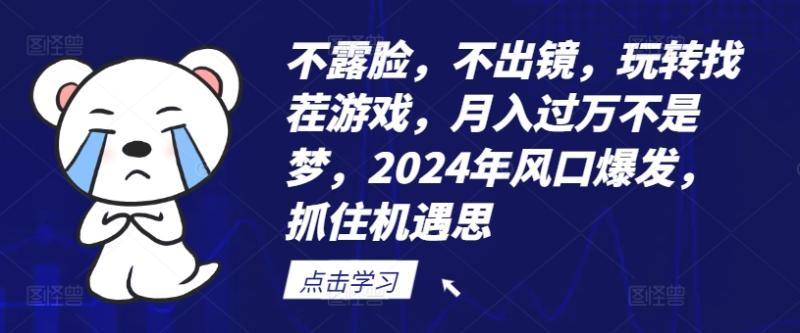 不露脸，不出镜，玩转找茬游戏，月入过万不是梦，2024年风口爆发，抓住机遇【揭秘】 - 副业心选-副业心选