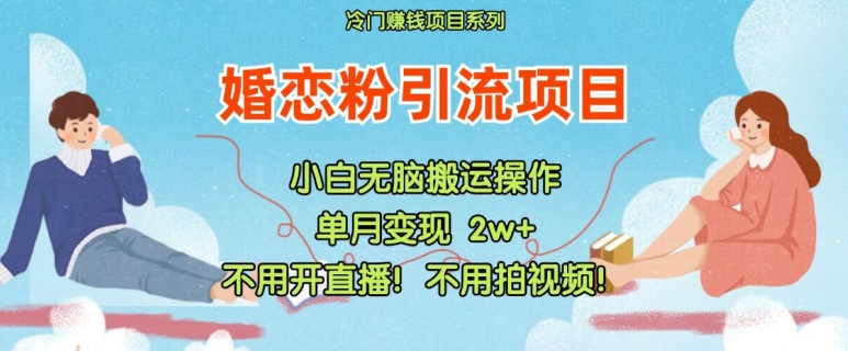 小红书婚恋粉引流，不用开直播，不用拍视频，不用做交付【揭秘】 - 副业心选-副业心选