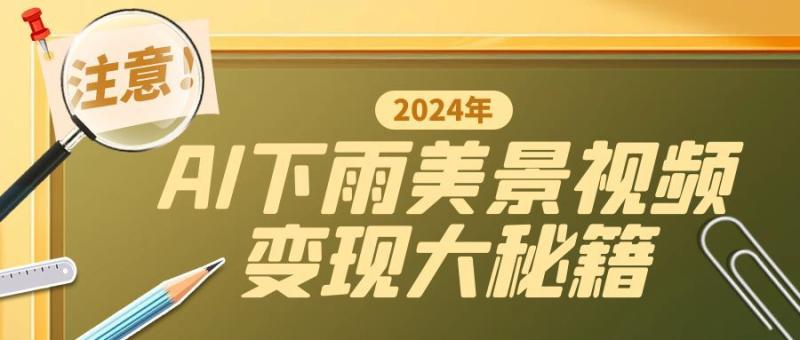 一键生成AI下雨美景视频，零基础打造1700万播放神作，手把手教你变现秘籍-副业心选