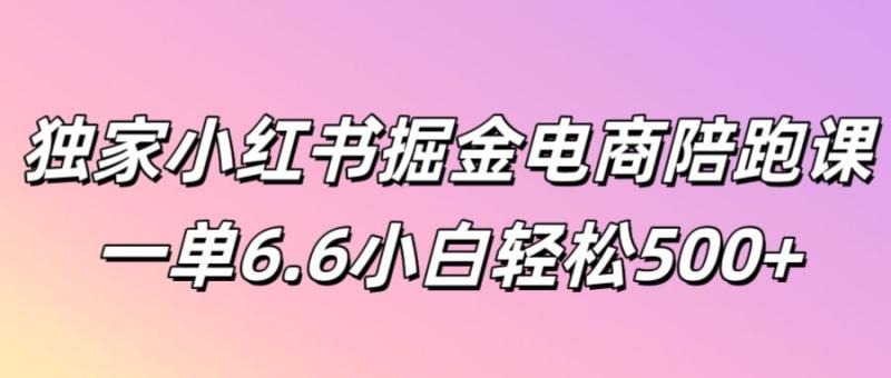 独家小红书掘金电商陪跑课一单6.6小白轻松5张 - 副业心选-副业心选