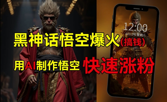 黑神话悟空爆火，已有人利用这波热点变现几十万，普通人也可用AI蹭上这波热度搞钱，有多重变现方法 - 副业心选-副业心选