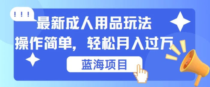 最新成人用品项目玩法，操作简单，动动手，轻松日入几张【揭秘】-副业心选
