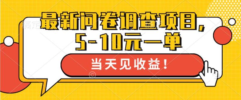 最新问卷调查项目，5-10元一单，多做多得， 单日轻松1张 - 副业心选-副业心选