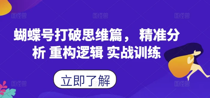 蝴蝶号打破思维篇， 精准分析 重构逻辑 实战训练 - 副业心选-副业心选
