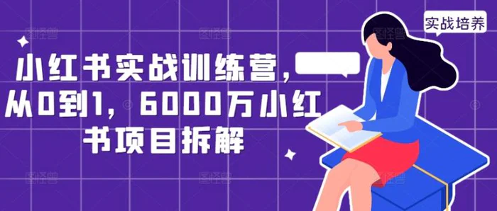 小红书实战训练营，从0到1，6000万小红书项目拆解-副业心选