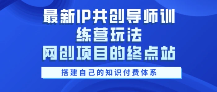 最新IP共创导师训练营玩法，网创项目的终点站，教你搭建自己的知识付费体系 - 副业心选-副业心选