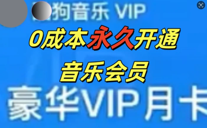 0成本永久音乐会员，可自用可变卖，多种变现形式日入3张 - 副业心选-副业心选