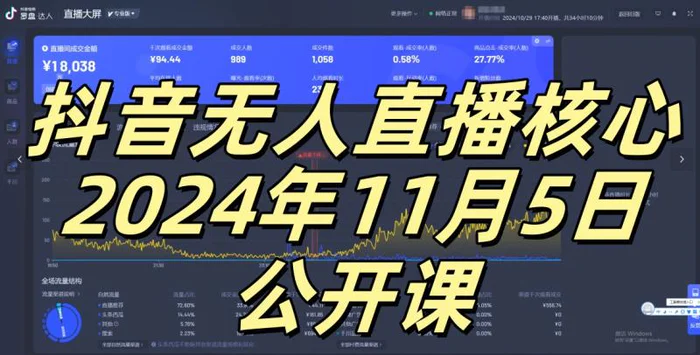 抖音无人直播核心公开课，咸鱼翻身小白可做带有睡后收入月入过万太简单【揭秘】 - 副业心选-副业心选