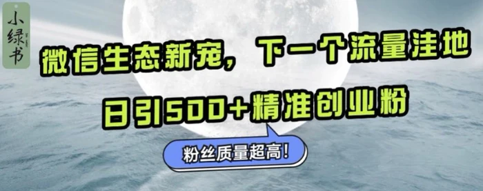 微信生态新宠小绿书：下一个流量洼地，日引500+精准创业粉，粉丝质量超高 - 副业心选-副业心选