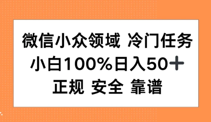 微信小众领域冷门特定任务，小白100%日入50+，正规安全靠谱 - 副业心选-副业心选