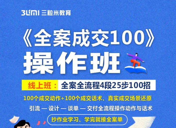 《全案成交100》全案全流程4段25步100招，操作班 - 副业心选-副业心选