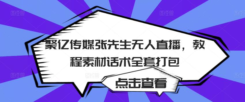 聚亿传媒张先生无人直播，教程素材话术全套打包-副业心选