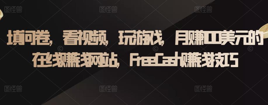 填问卷，看视频，玩游戏，月赚100美元的在线赚钱网站，FreeCash赚钱技巧 - 副业心选-副业心选
