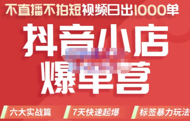推易电商·2022年抖音小店爆单营，不直播、不拍短视频、日出1000单，暴力玩法-副业心选