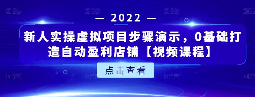 新人实操虚拟项目步骤演示，0基础打造自动盈利店铺【视频课程】-副业心选