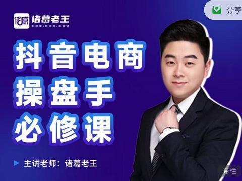 诸葛老王-抖音电商操盘手必修课：顶层设计，​起号破局，爆款运营，数据分析-副业心选